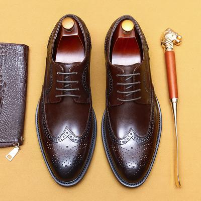 Neue Ankunft 2024 Männer Brogues Lederschuhe Spitzschuh Echtes Leder Männer Business Formale Schuhe Plus Größe 38-46