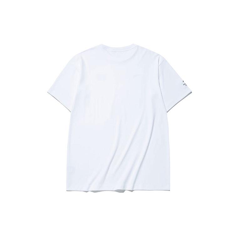 Anta National Flag T Shirts Unisex White Crew Neck Moderate Straight Fit 152130132-1