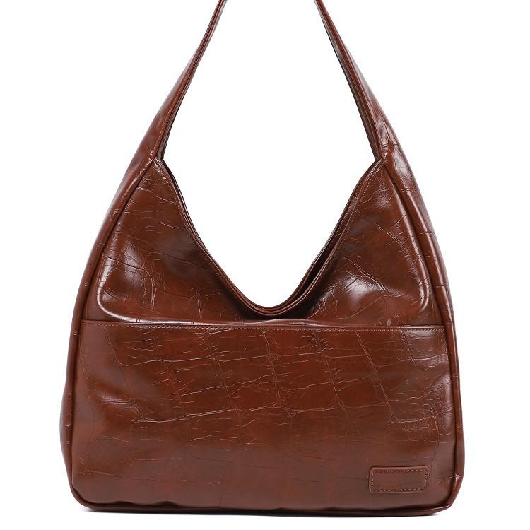 Large Capacity Bag Women 202 Spring And Summer Soft Leather Bucket Bag Commuter Tote Bag College Student Class Shoulder Bag
