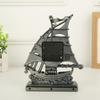 Table Alarm Clock Ornament Sailing Statue Sailboat Shape Bedside Clocks for Office Bedroom Living Room