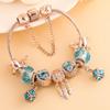 Pan's Blue Crystal Dream Catcher Rose Gold Ladies Bracelet