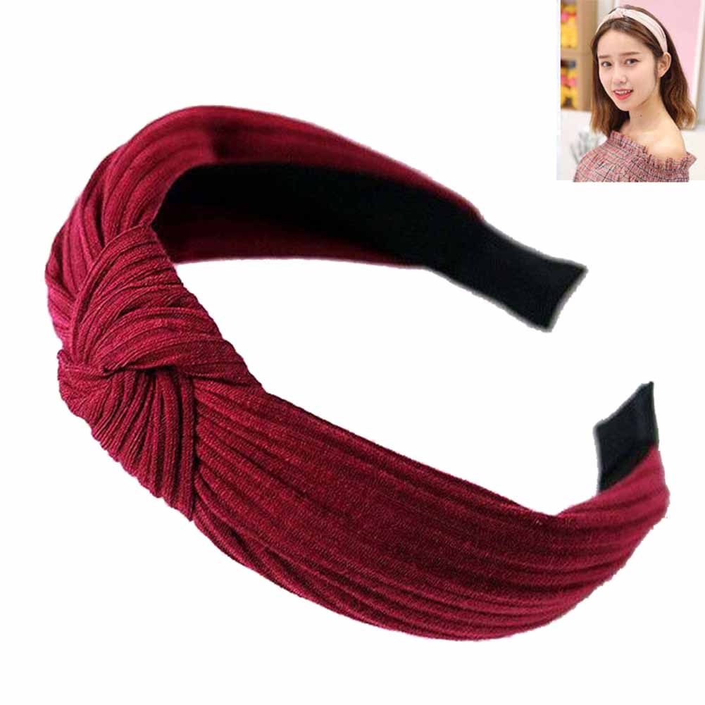 Cross-Knotted Solid Color Fabric Headband