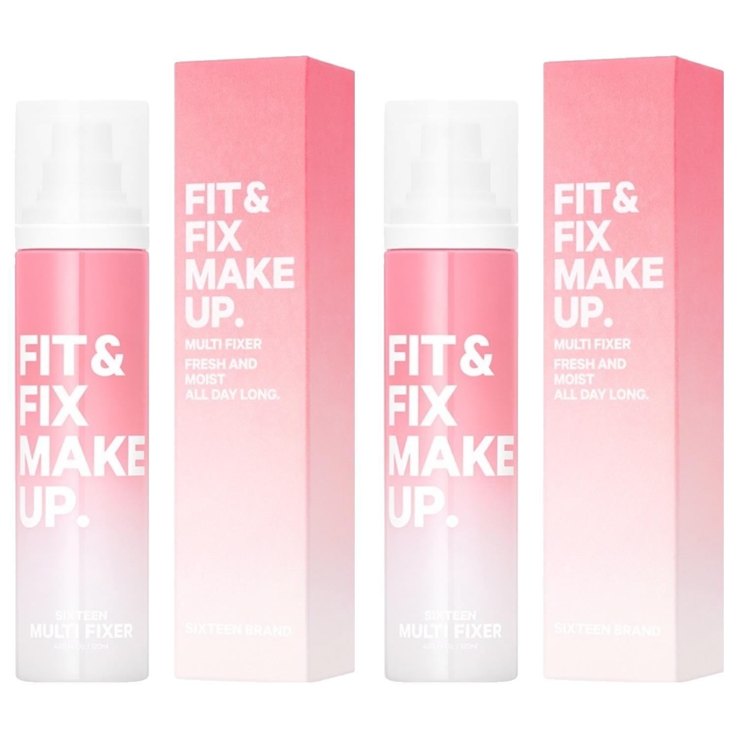 16BRAND Multi Fixer All-Day Long-Lasting Makeup Setting Spray 120ml (Pack of 2)