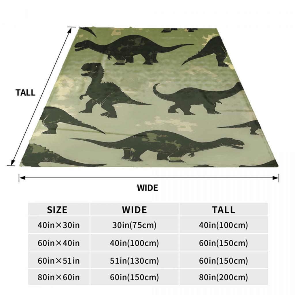 1ks Zelená deka Jurské dinosaury potisk Pohodlná flanelová deka pro domácí obývací pokoj ložnici dekor Narozeninový dárek pro chlapce