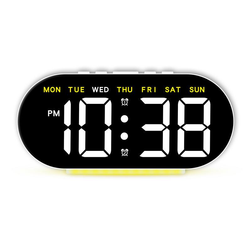 Multifunctional LED Alarm Clock with Large Screen & Atmosphere Light - Model GH8035