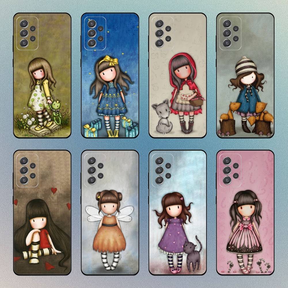 Cute S-Santoro G-Gorjuss Phone Case For Samsung Galaxy S25,S24,S21,S22,S23,S30,With Bracket Cover