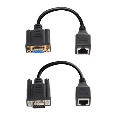 Plug and Play Male/Female To Female Ethernet Port VGA To RJ45 VGA Extender Network Cable Adapter