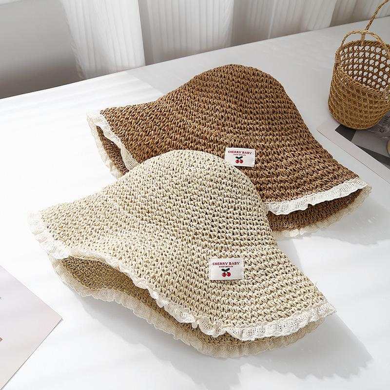 Summer Hats For Women Sun Hat Lace Brimmed Sun Hats Ladies Breathable Beach Accessories Bucket Hat Seaside Holiday Foldable New