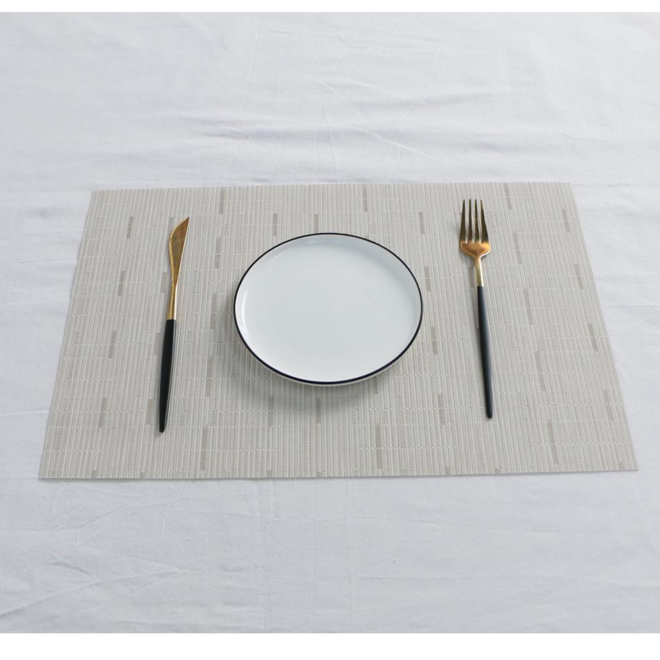 Placemats for Dining Table PVC Bamboo Pattern Table Mats Multiple Colors Non-Slip Heat Resistant Washable Easy to Clean