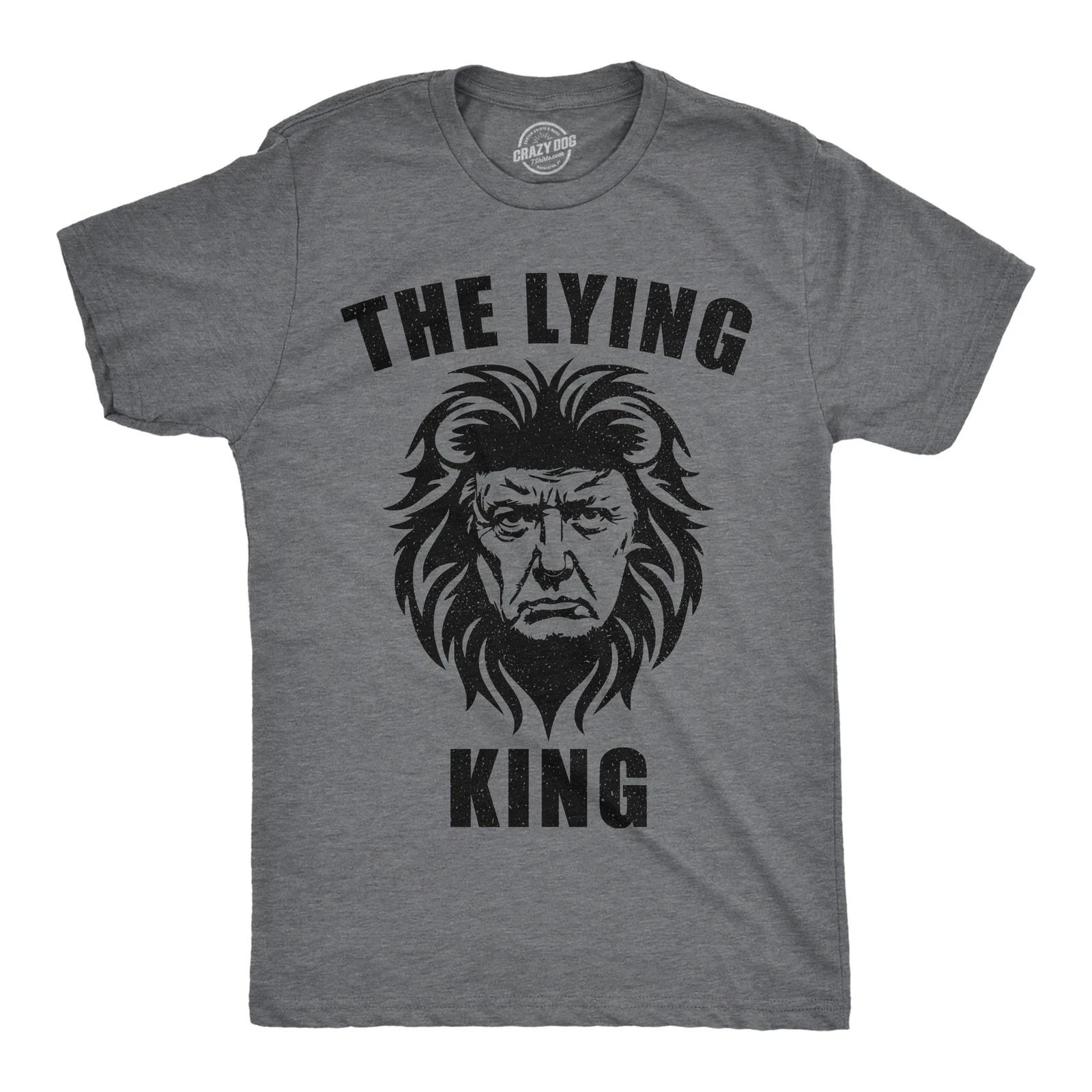 Mens Funny T Shirts The Lying King Sarcastic Anti Graphic Novelty Tee for S