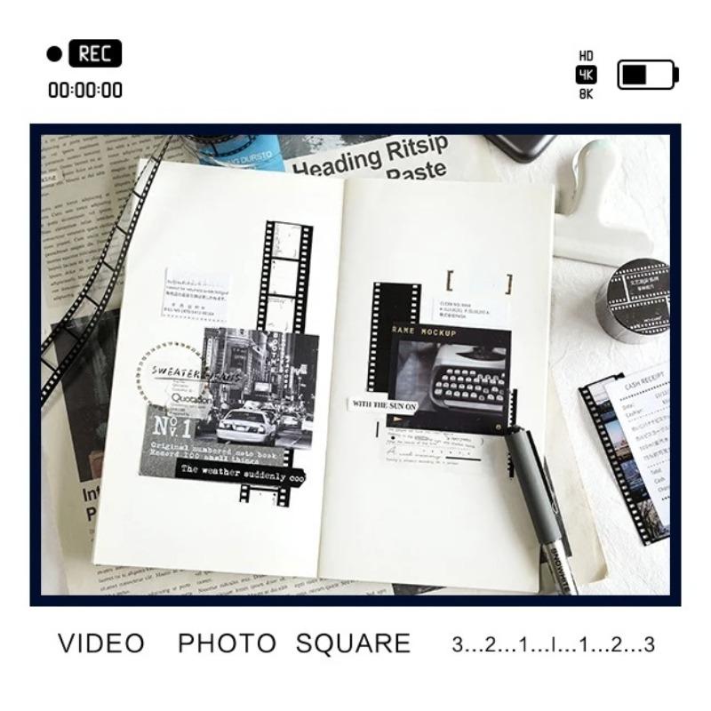 2M Retro Film Theme PET Tapes DIY Scrapbooking Collage Stationery Decor Journalling Materials Ins Adhesive Tapes