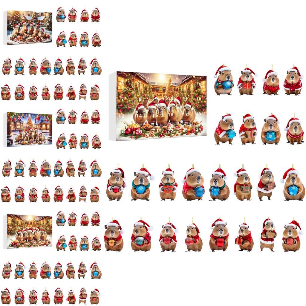 Festive Acrylic Capybara Christmas Countdown Blind Box Fun Collectible For All Ages