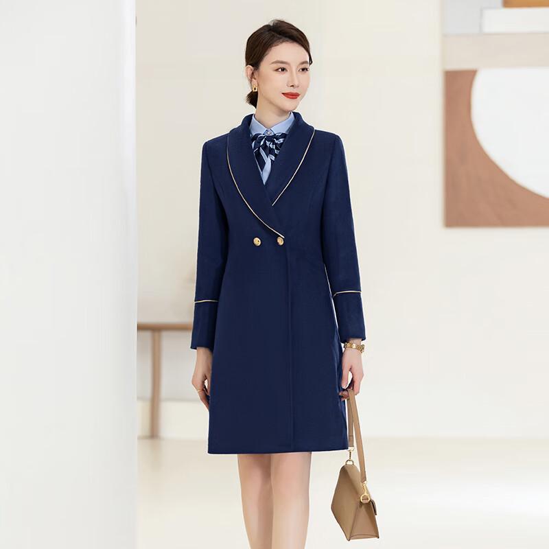 Damski Profesjonalny Płaszcz Średniej Długości 50% Wełny