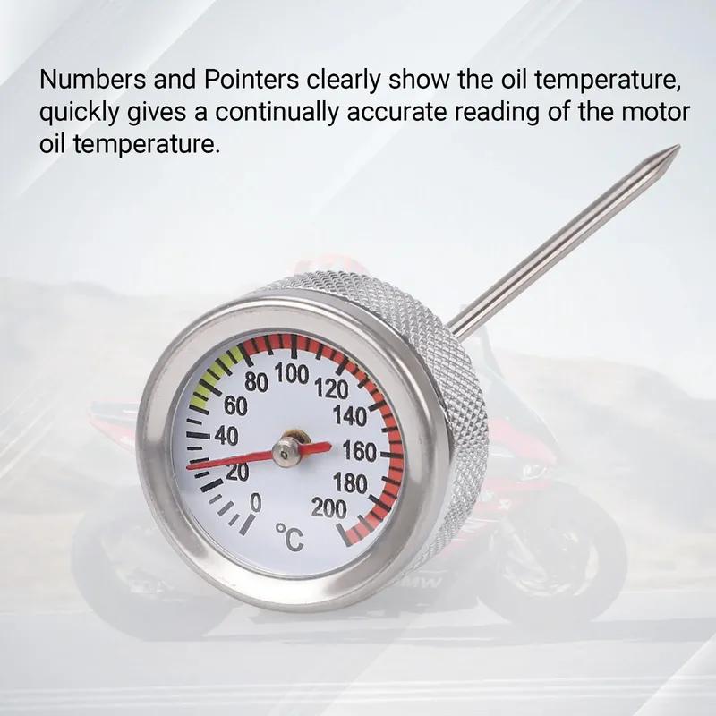 Motorcycle Fuel Tank Caps CNSPEED M20x2.5 with Oil Temperature Gauge 0-200 Pointers Thermometer Cap Cover with 117MM Probe