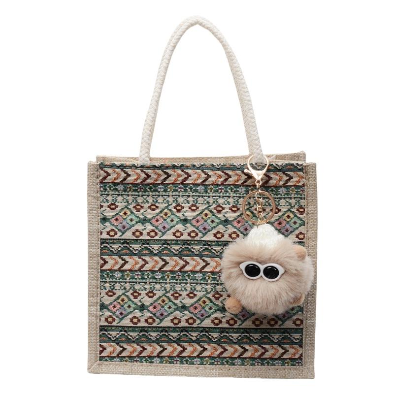 Food Bento Bag Wear-Resistant Portable Shopping Bag Printed Canvas Bag Comfortable For Shopping Commuting Gifting