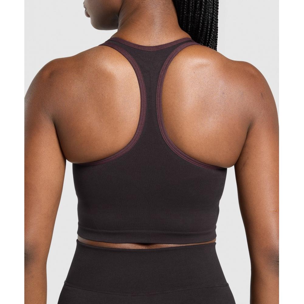Gymshark Lift Seamless Midi Tank With Shelf Depth Purple Black Marl B2c9q Pb1l