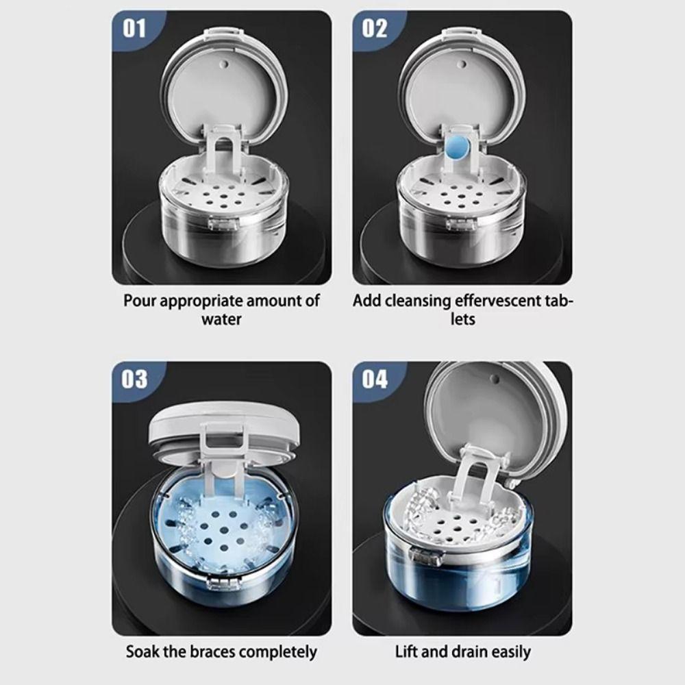 Magnetic Cap Orthodontic Retainer Box Leak-proof Denture Soaking Cup Braces Storage Case Home