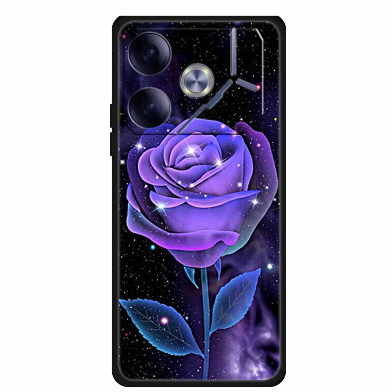 For Tecno Pova 6 Phone Case 6.78" Animal Black Silicone Soft Back Cover Cases For Tecno Pova 6 Case Pova6 Coque Funda Shockproof