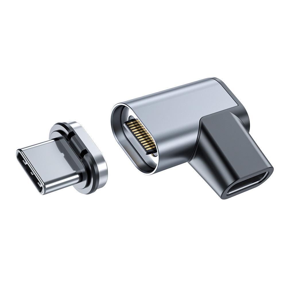 100W Mini Type-C Magnetic Adapter, Fast Charging & Data Transfer, Dual Side Plug 24-Pin Type-C Adapter