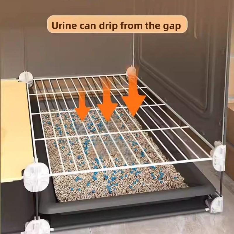 Cage pour Petit Chien avec Toilettes Luxe Une Pièce Un Salon Villa pour Animaux de Compagnie Cage pour Chiots avec Zone Toilettes Séparée Maison pour Chiens d'Intérieur