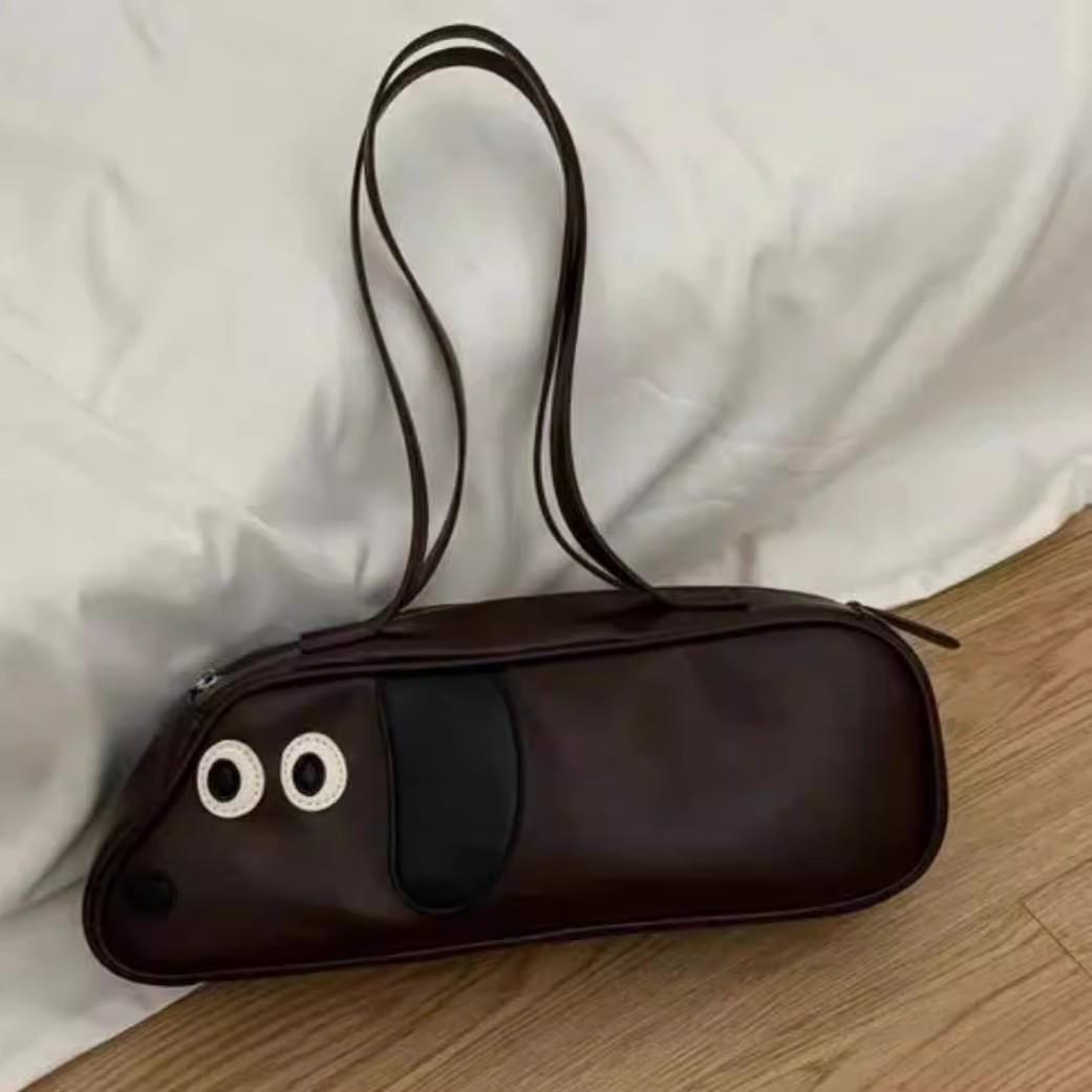 

Vintage cute dog chic brown Bag Women new Underarm Leather Commute Travel Large Capacity Shoulder Bag Ladies Unique Handbag y2k 35x18x13cm