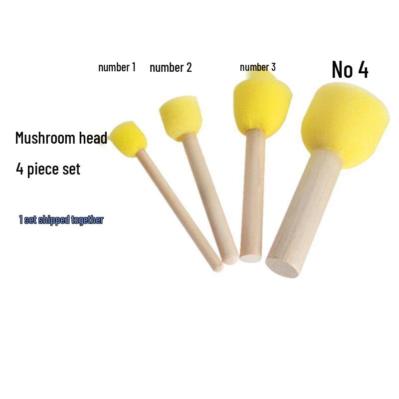 Colorful Flower-Shaped Art Painting Set for Kids – Mushroom Head Sponge Stamp