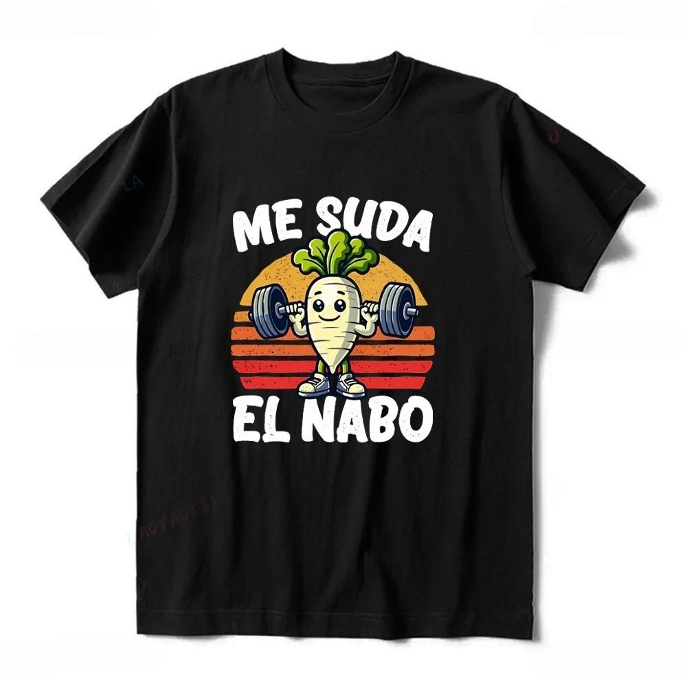 Me Suda El Nabo Women's Short Sleeve Printed T-shirt Funny Spanish Jokes Vintage Soft Casual Tops Women Clothing Graphic Tshirts
