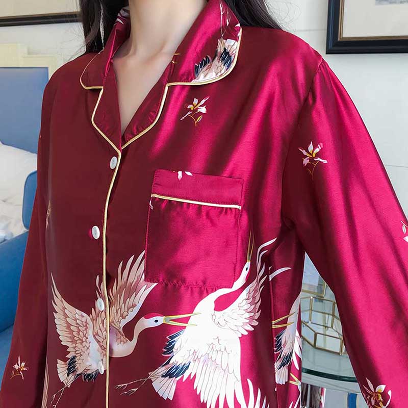 Women's Silk Pajamas Set Silk Pajamas Women's Pajamas Spring Loungewear Satin Autumn Loungewear Sets Plus Size