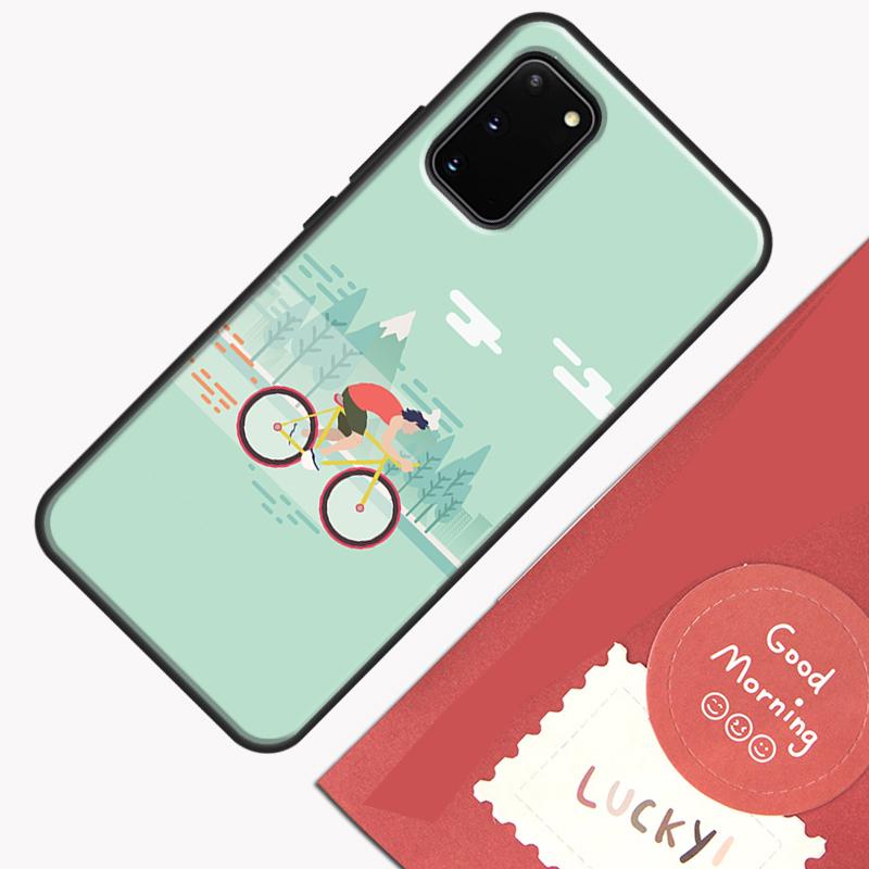 Bike Cycling Art Case For Samsung Galaxy S22 S21 S23 Ultra Note 20 S8 S9 S10 Note 10 Plus S20 FE Back Cover