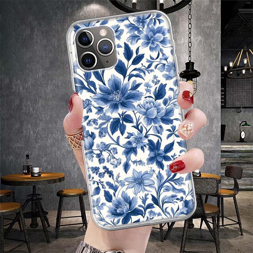 Blue And White Porcelain Soft Phone Case For IPhone 11 17 Air 16E 16 Pro Max 15 + 14 Plus 13 Mini 12 Apple 7 SE 8 Fundas Coque 1