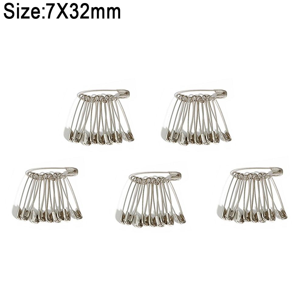 High Quality 50pcs Safety Pins DIY Sewing Tools Accessory 5 Kinds Size Silver Metal Needles Large Safety Pin Small Brooch YJ379