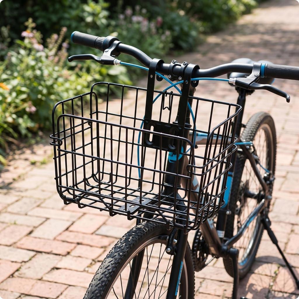 Folding Bicycle Basket Steel Foldable Metal for Commuters, Students, Commuting,