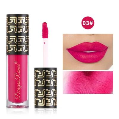Farbiger matter Lipgloss, wasserfester flüssiger Lippenstift, Lila, Grün, Schwarz, Lippentönung, dauerhafte Feuchtigkeitskosmetik, Rosenrot, 1 Stück
