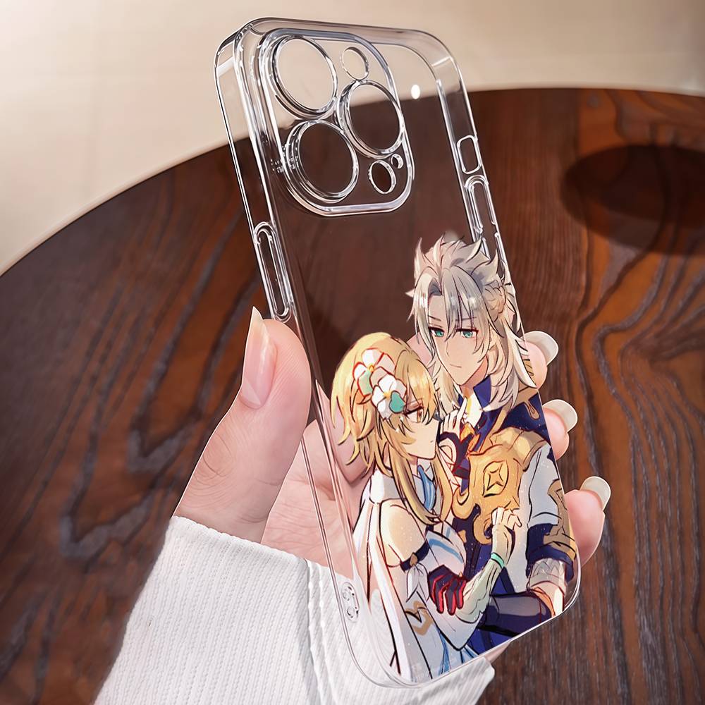 Albedo Genshin Impact Transparent Phone Case For IPhone 17 16 15 13 12 11 14 Pro Max Mini Plus Silicone Bumper