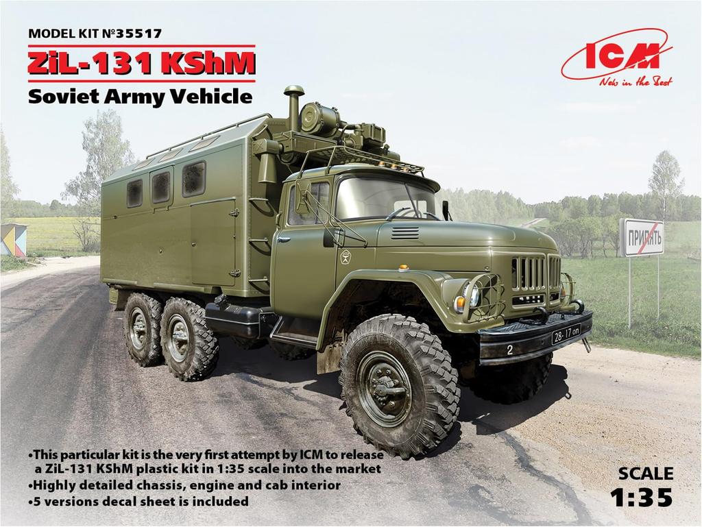 ICM Soviet KShM Command Vehicle Plastic Model 1/35 ZiL-131