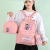 3Pcs/set 26 English Letter K-Pop Printed Backpack with Handbag Pencil Case for Teenager Student Boy Girl Schoolbag Bookbag Large Capacity Travel Bag