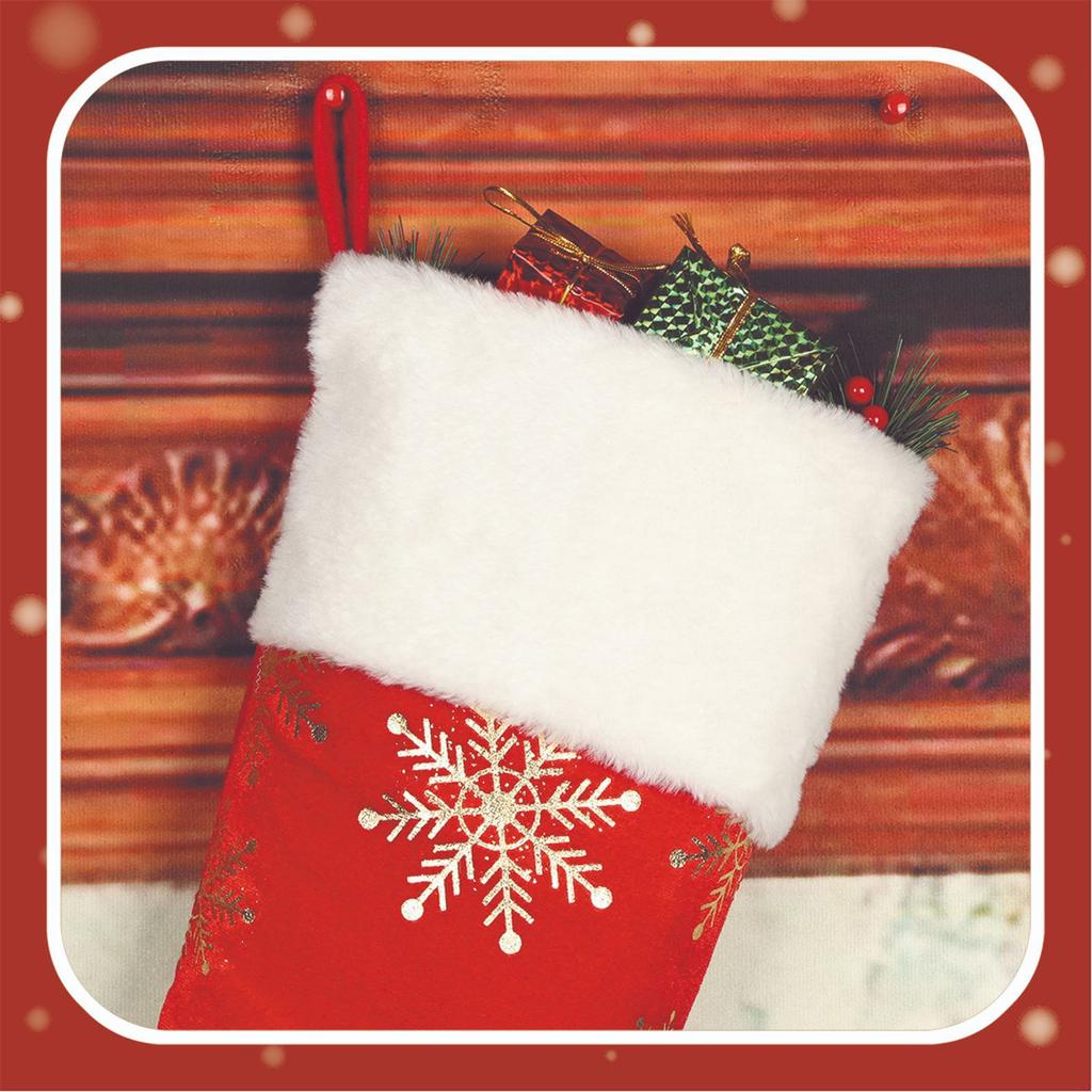 Christmas Velvet Stocking Pendant Xmas Tree Decor Filled Candy Gift Wrapping for Children Candy Indoor Family