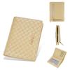 Pu Leather Womens Short Wallet With Weaving Pattern Design And Letter Decor For Daily Use