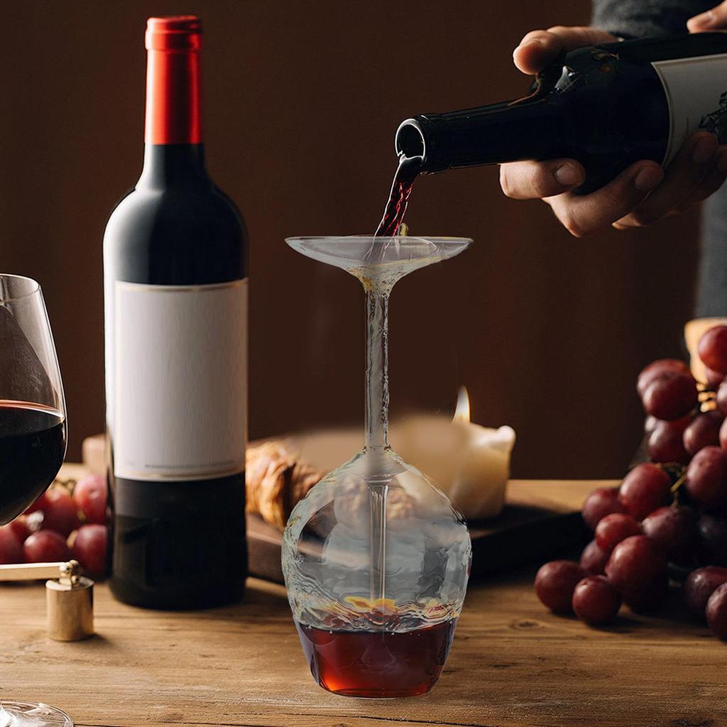 Upside Down Wine Glass Creative Upside Down Goblet Wine Cup Funny Party Glassware Modern Glassware Glass Inverted Wineglass