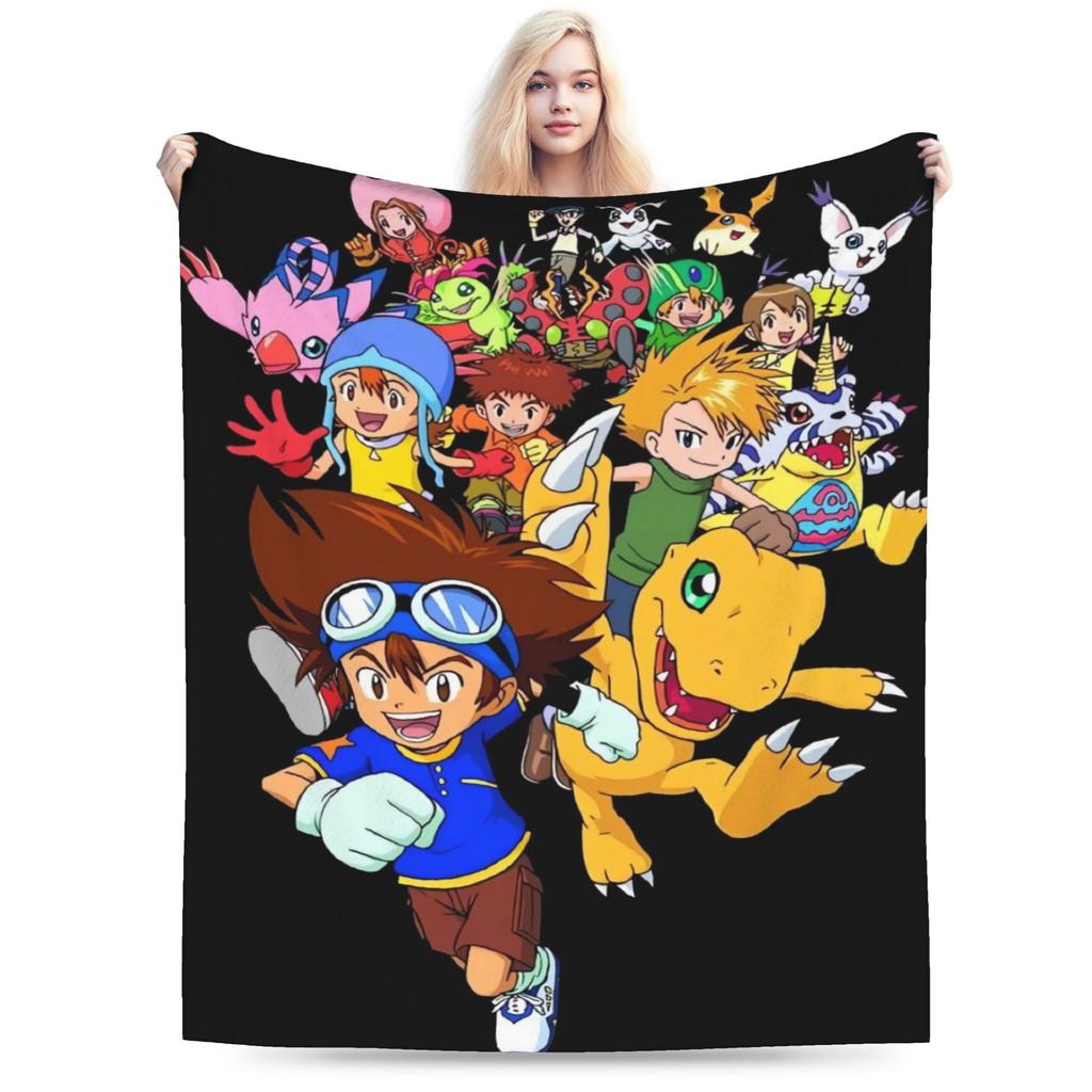 Digimon Adventure Blanket Quality Super Soft Bedding Throws Spring Children Home Decor Street Trend Bedspread