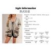 Women S V Neck Oversized Color Block Knit Cardigan Sweater