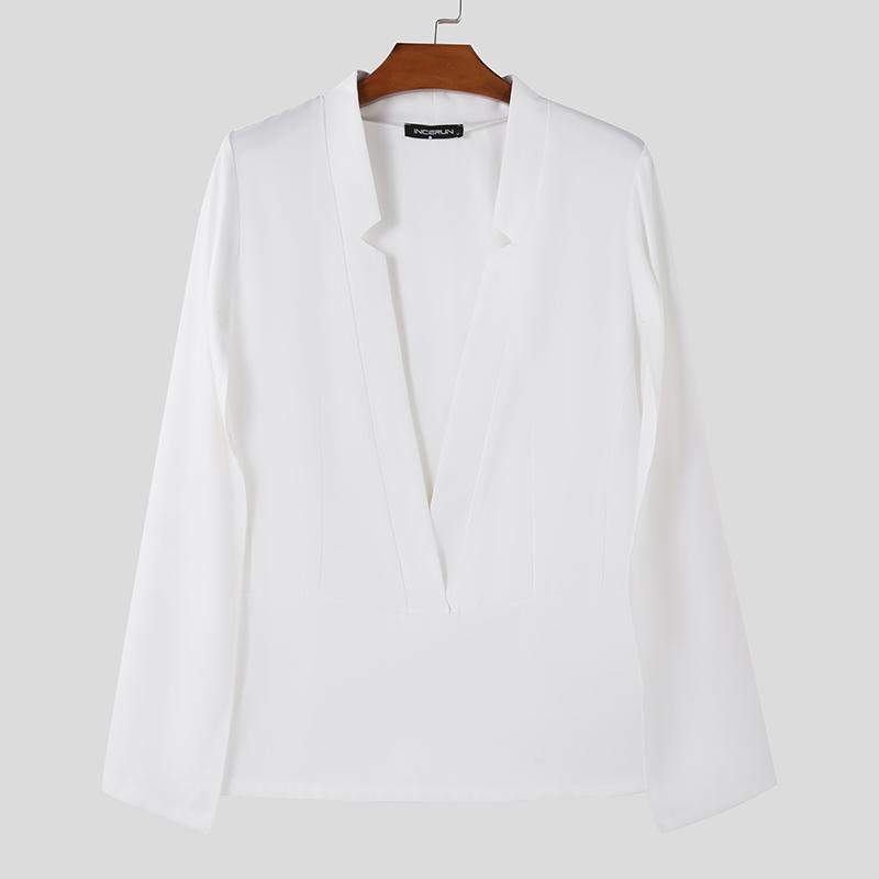 

INCERUN Мужские Глубокий V-образный вырез Шаль Стиль Свободные повседневные плащи Пальто Накидка 2XL