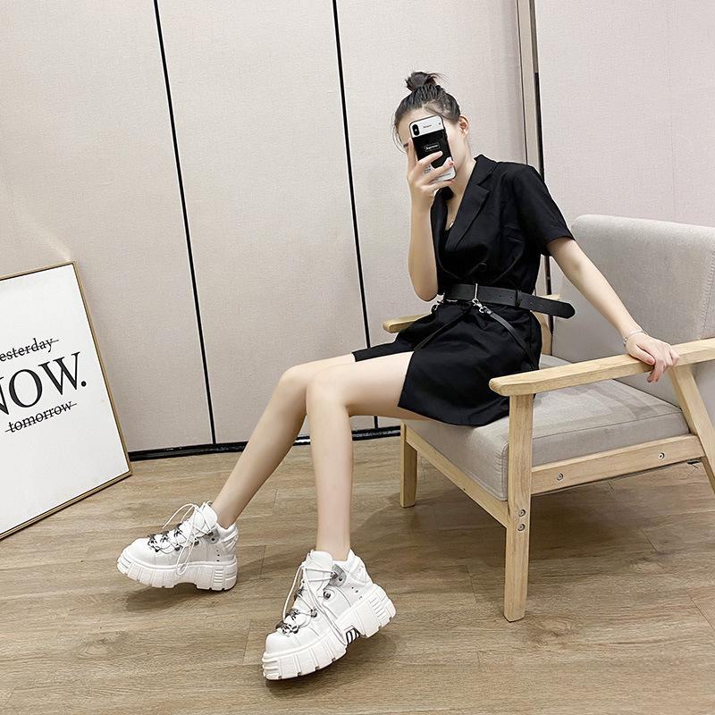 2024 Spring Women's Gothic Punk Thick-Soled High-Top Leather Motorcycle Boots