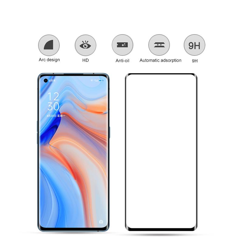 

MOCOLO 3D Curved Screen Protector for OnePlus 8/Oppo Reno 3 Pro 5G/Reno4 Pro 5G/Reno 5 Pro 5G,Full Coverage Full Glue HD Tempered Glass Film Type A