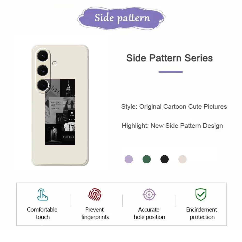 For Samsung Galaxy S24 FE Case Stitching Photos Pattern Printing Straight Edge TPU Phone Back Cover