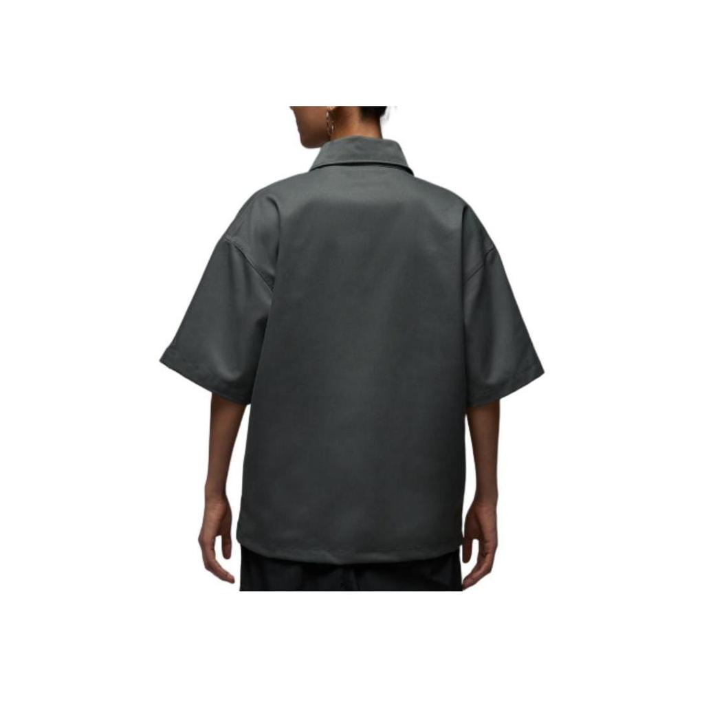 Jordan Letter Single Button Short Sleeve Loose Shirt Women Shirts HQ9200-068