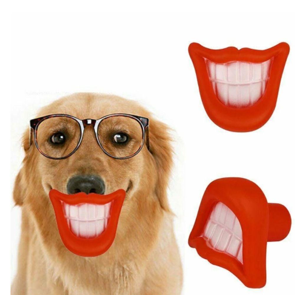 Funny Sound Squeaky Prank Chew Toys Devil's Lip Soother Dummy Pacifier Dog Toys Dog Pacifier