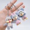 Flock Doll Keychain - Cute Donald Duck Mickey Minnie Cartoon Key Ring Bag Accessories Christmas Party Gifts