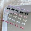 10Pcs Kawaii 3D White Blue Ribbon Bowknot Bow Pearl Nail Art Diy Nails Accessories Decoration Charms