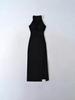 Elegant Women's Slim Fit Halter Neck Dress with Waist-Cinched Flowy Skirt and Side Slit